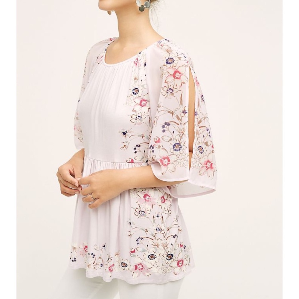 Anthropologie One September Garden Border Blouse